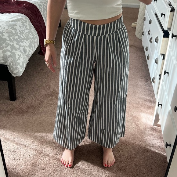 Free People Black and White Striped Pants - Picture 2 of 4
